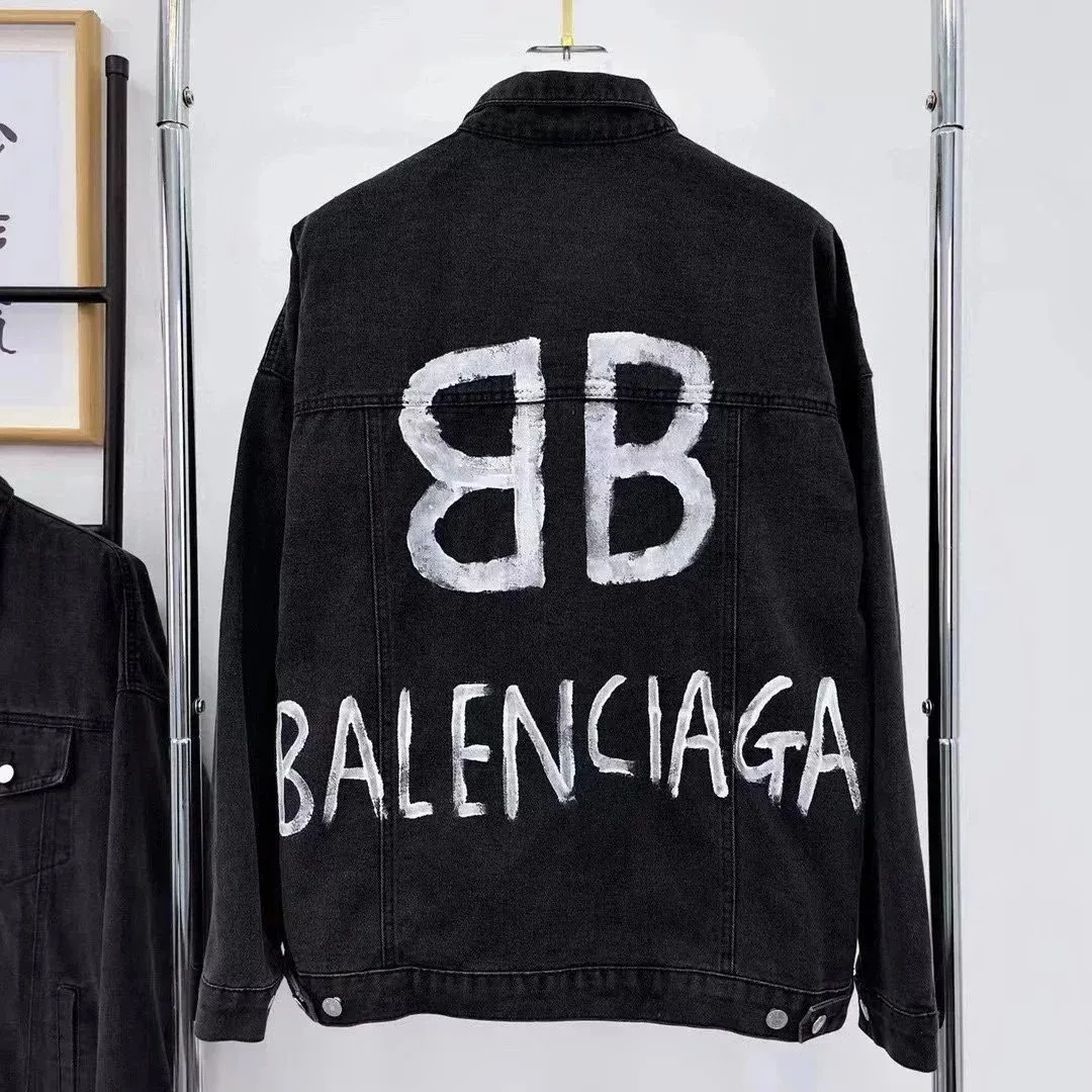 Balenciaga Black BB Logo Denim Jacket