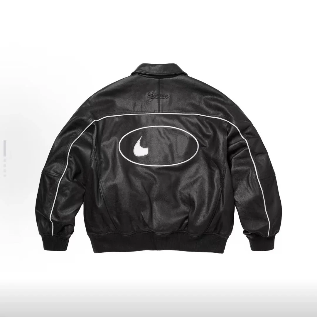 Supreme x Nike Air Force 1 Black Leather Jacket