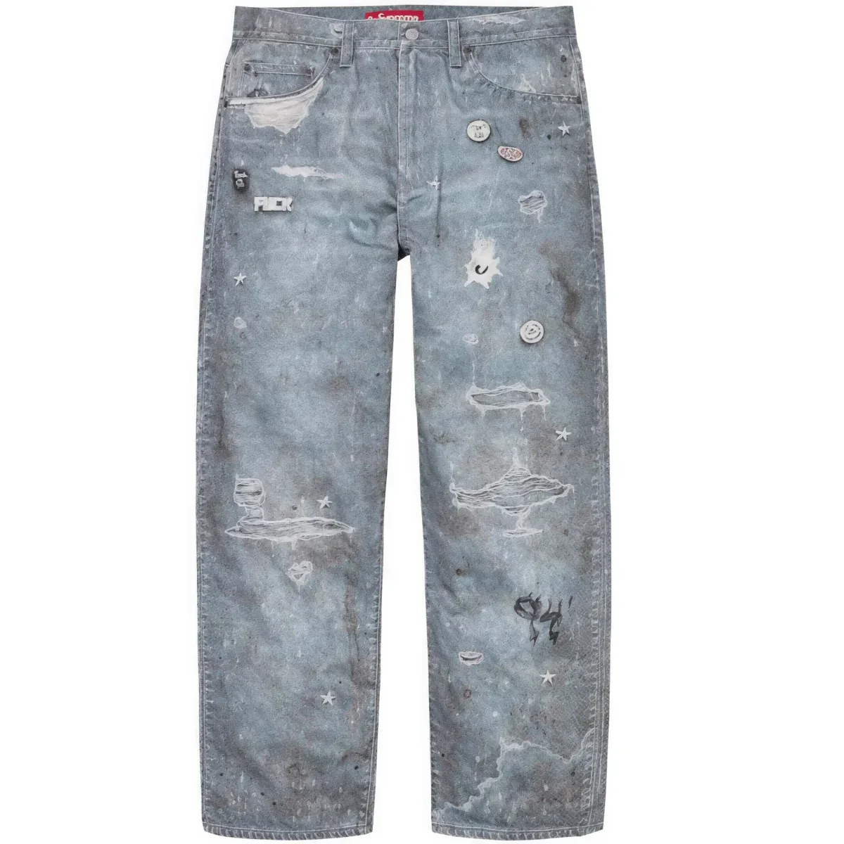 Supreme Distressed Jeans Blue Denim