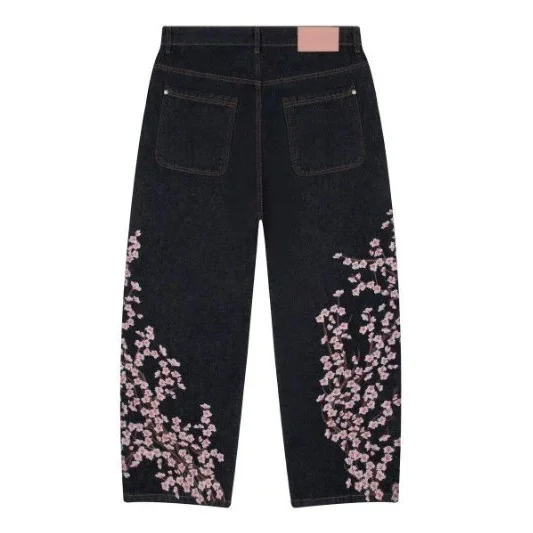 Floral Embroidered Denim Jeans