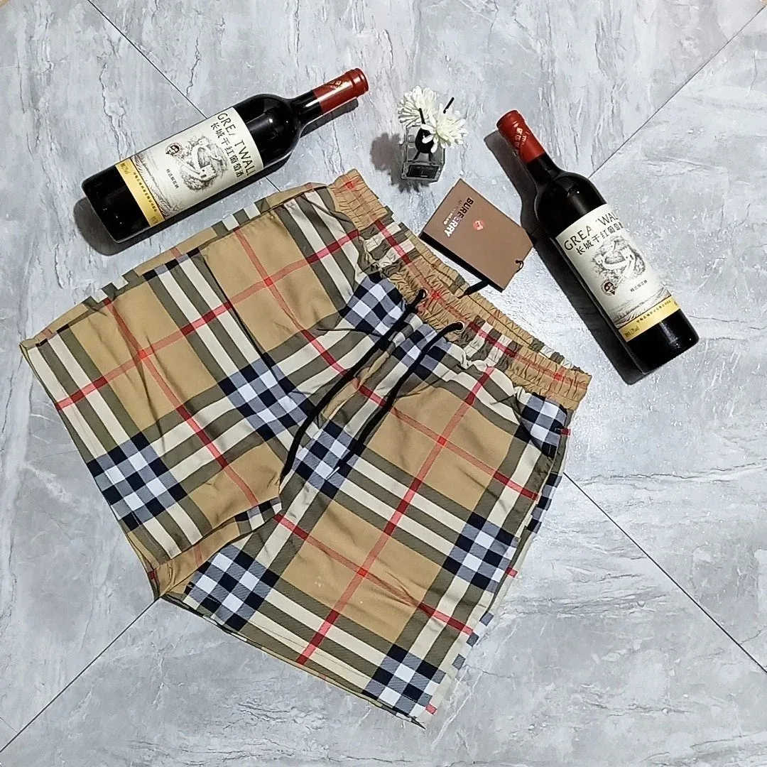 Burberry TB Monogram Plaid Shorts Beige