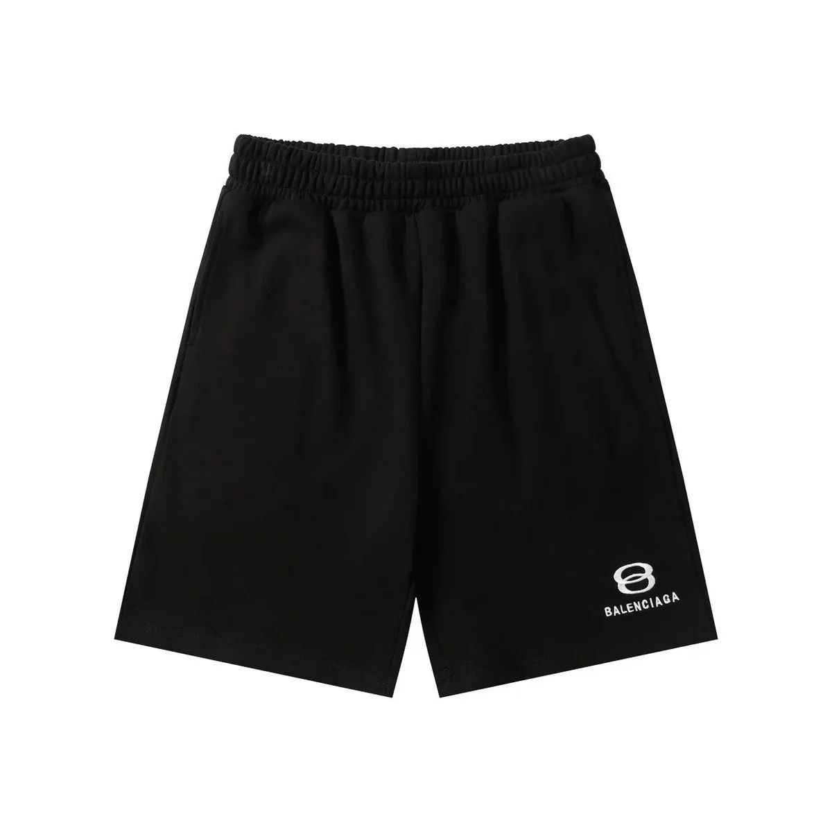 Balenciaga Black Logo Embroidered Shorts