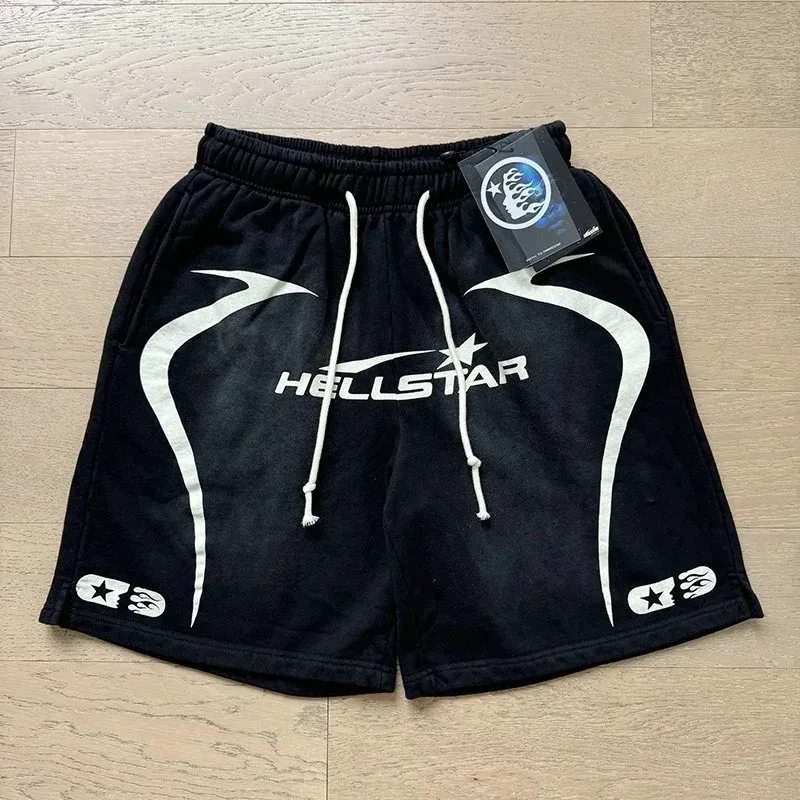 Hellstar Black & White Hellstar Logo Shorts