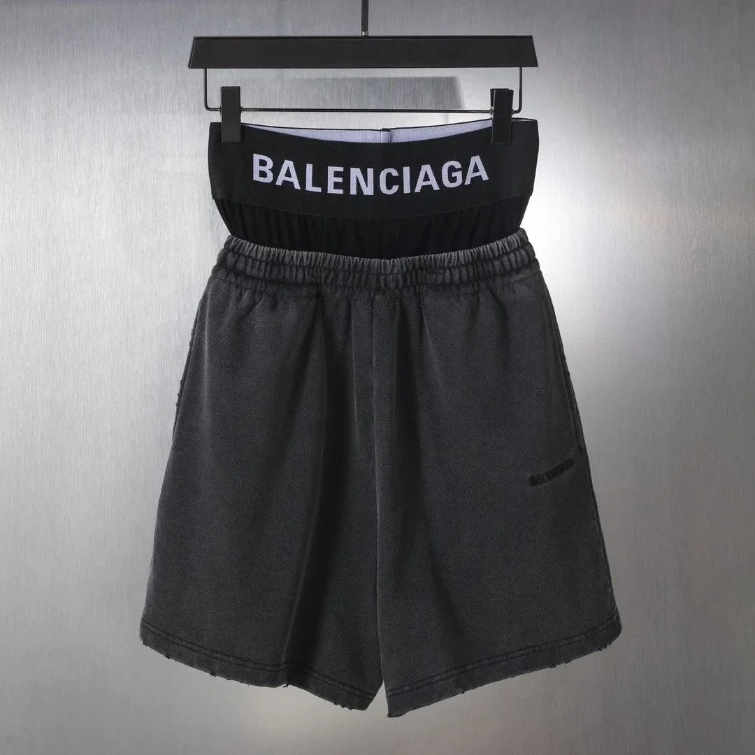 Balenciaga Black Logo Waistband Shorts
