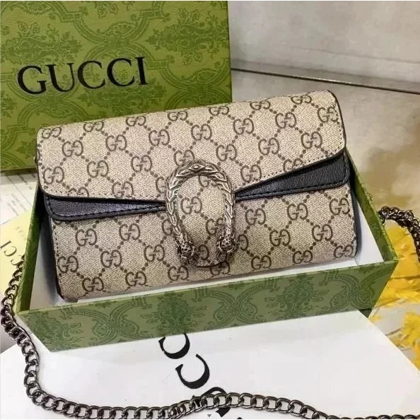 Gucci Dionysus Beige Canvas Chain Bag
