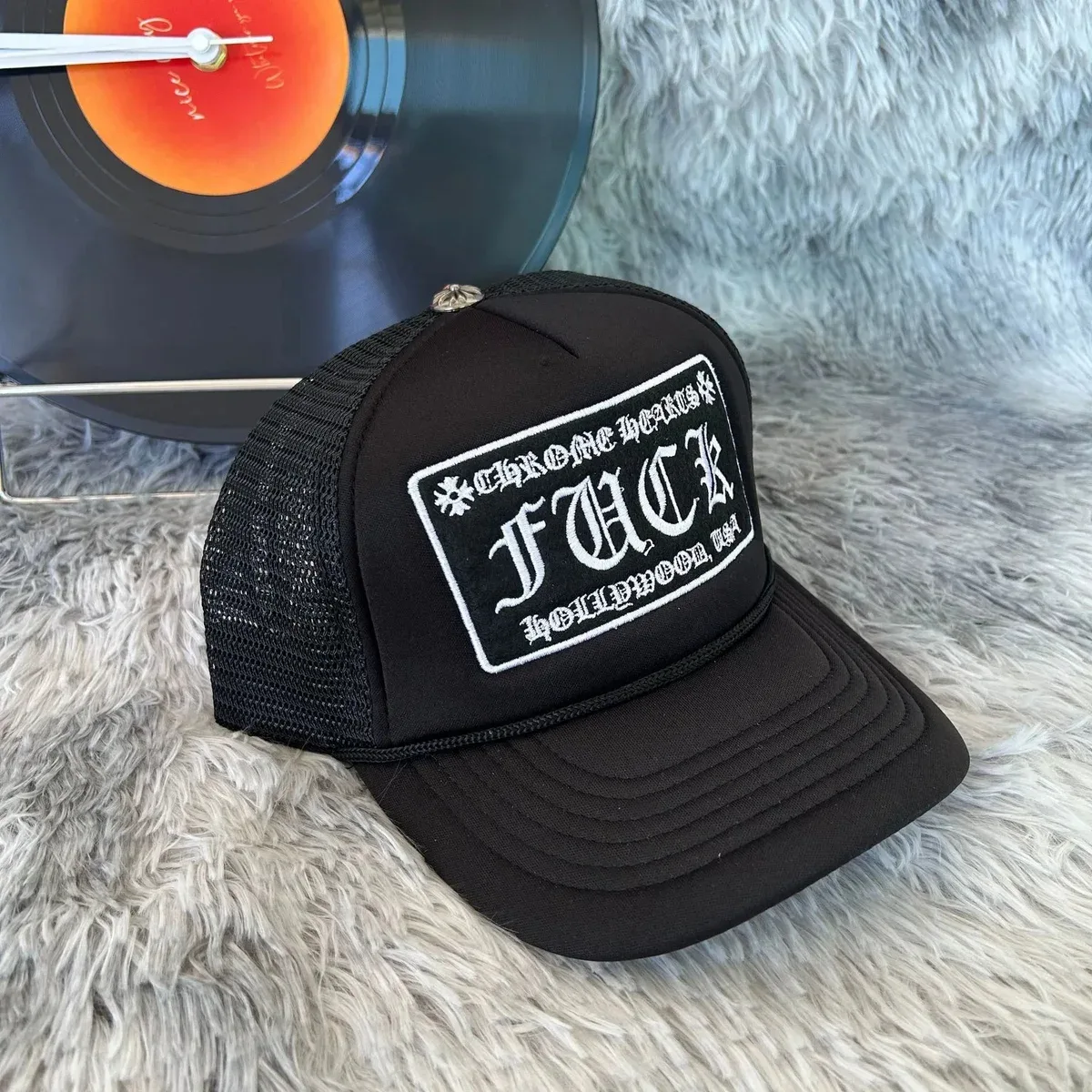 Chrome Hearts F*CK Trucker Hat Black