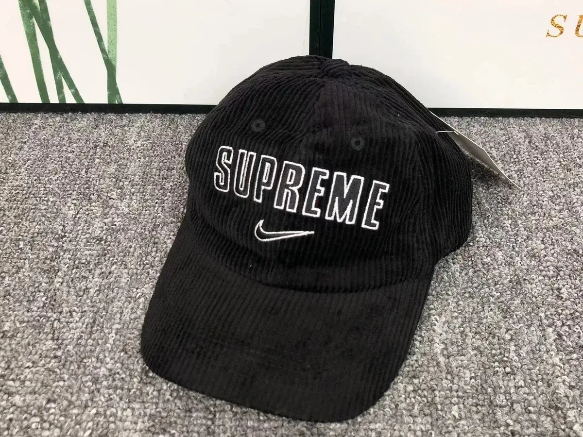 Supreme x Nike Black Corduroy Cap