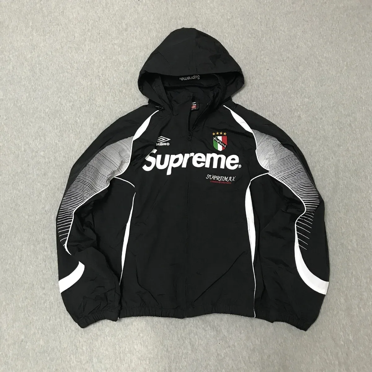 Supreme Supremax Black Jacket with Umbro Logo